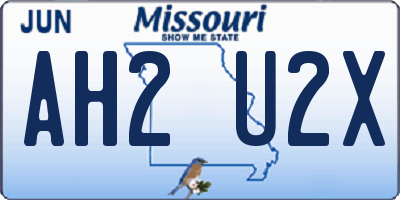 MO license plate AH2U2X