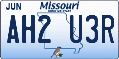 MO license plate AH2U3R