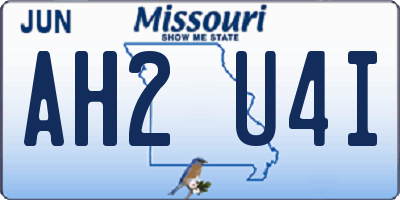 MO license plate AH2U4I