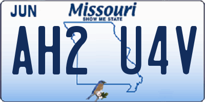 MO license plate AH2U4V