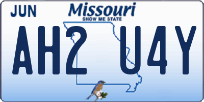 MO license plate AH2U4Y