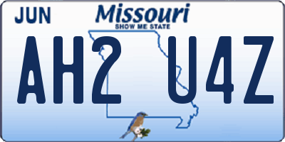 MO license plate AH2U4Z