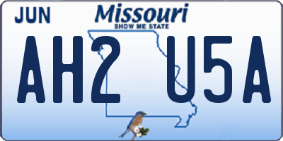 MO license plate AH2U5A