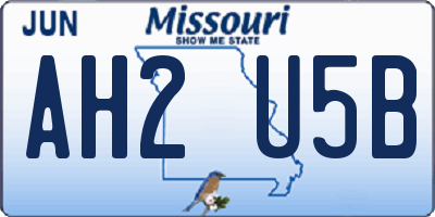 MO license plate AH2U5B