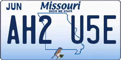 MO license plate AH2U5E
