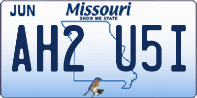 MO license plate AH2U5I