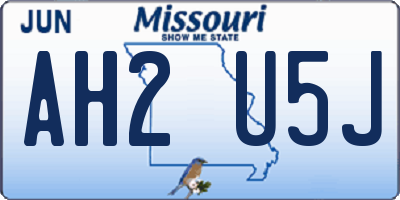 MO license plate AH2U5J