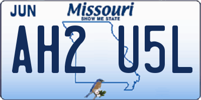 MO license plate AH2U5L