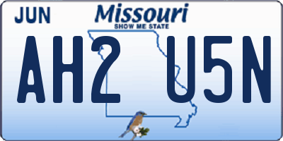 MO license plate AH2U5N