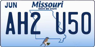 MO license plate AH2U5O