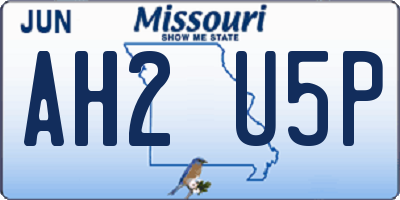 MO license plate AH2U5P