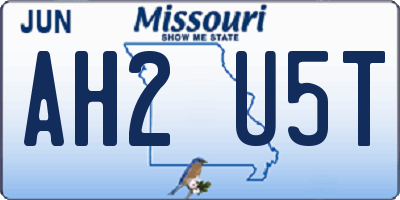 MO license plate AH2U5T
