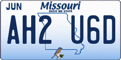 MO license plate AH2U6D