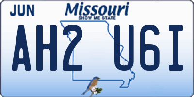 MO license plate AH2U6I