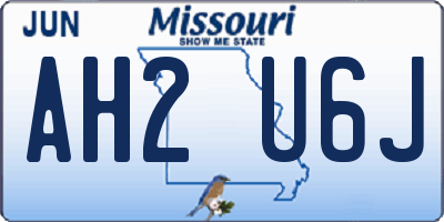 MO license plate AH2U6J