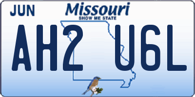 MO license plate AH2U6L