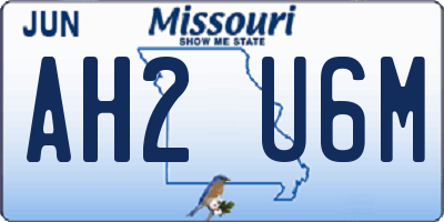 MO license plate AH2U6M