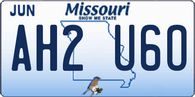 MO license plate AH2U6O