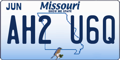 MO license plate AH2U6Q