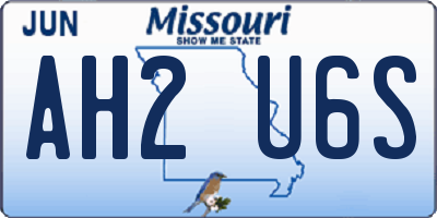 MO license plate AH2U6S