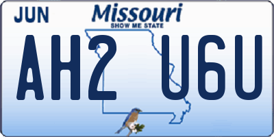 MO license plate AH2U6U