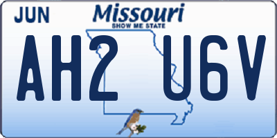 MO license plate AH2U6V