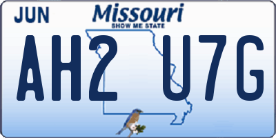 MO license plate AH2U7G