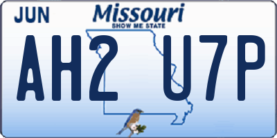 MO license plate AH2U7P