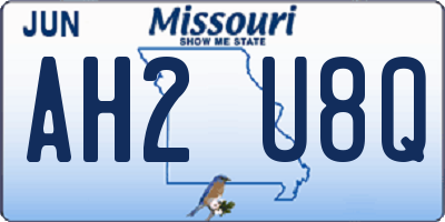 MO license plate AH2U8Q