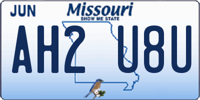 MO license plate AH2U8U