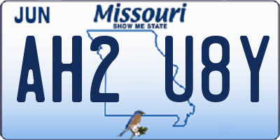 MO license plate AH2U8Y