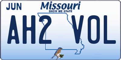 MO license plate AH2V0L