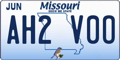 MO license plate AH2V0O