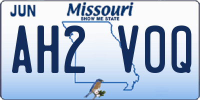 MO license plate AH2V0Q