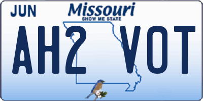 MO license plate AH2V0T