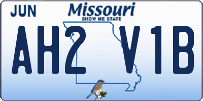 MO license plate AH2V1B