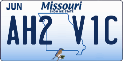 MO license plate AH2V1C