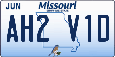 MO license plate AH2V1D