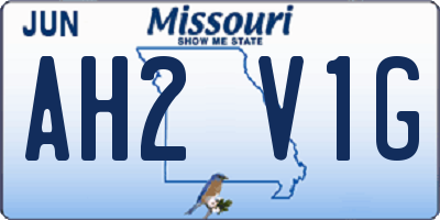 MO license plate AH2V1G