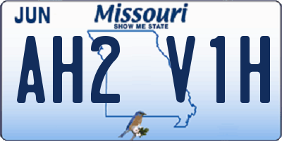 MO license plate AH2V1H