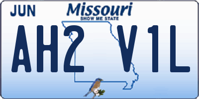 MO license plate AH2V1L