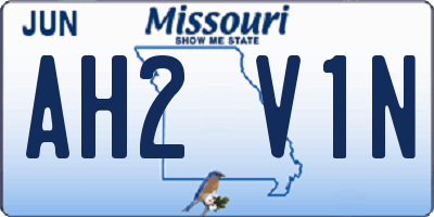 MO license plate AH2V1N