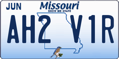 MO license plate AH2V1R