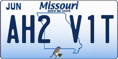 MO license plate AH2V1T