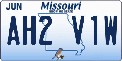 MO license plate AH2V1W