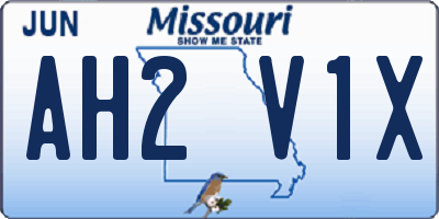 MO license plate AH2V1X