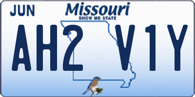 MO license plate AH2V1Y