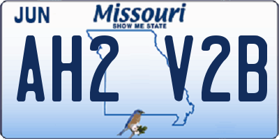 MO license plate AH2V2B