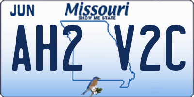 MO license plate AH2V2C