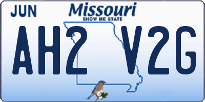 MO license plate AH2V2G